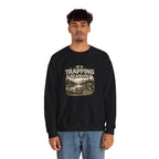 Crewneck Sweatshirt — "It's Trapping Season" Rustic Outdoor Graphic