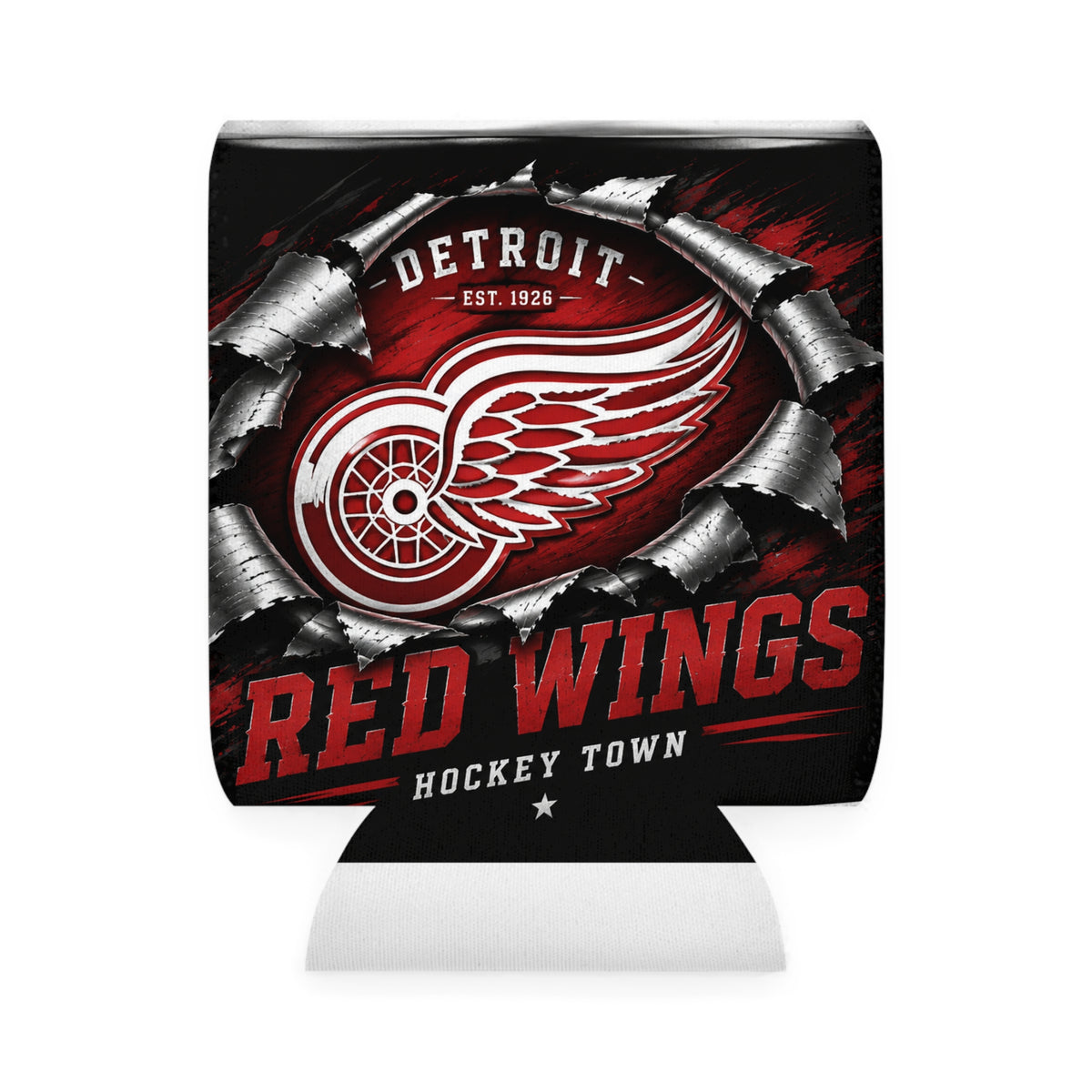 Red Wings Can Cooler Sleeve — Detroit Hockey Town Koozie