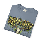 Buck City Graphic T‑Shirt — Deer Skull Camo Streetwear