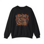 King of Queens Graphic Sweatshirt — Gothic Flame 'God Dad' Design