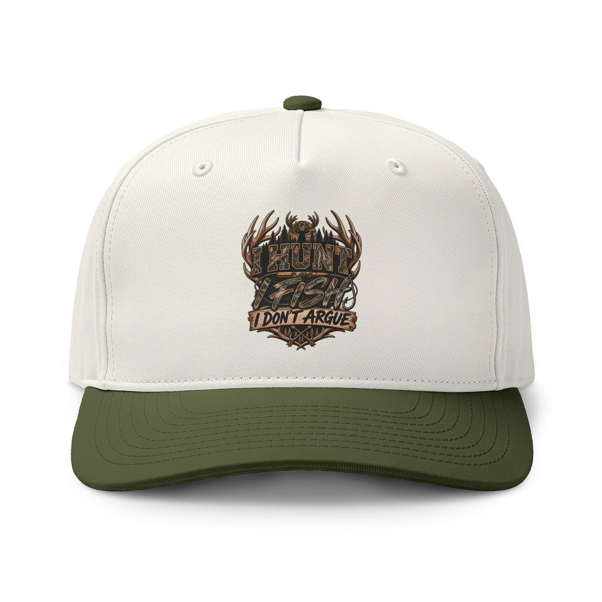 Two-Tone Trucker Cap — 'I Don't Argue' Antler Crest