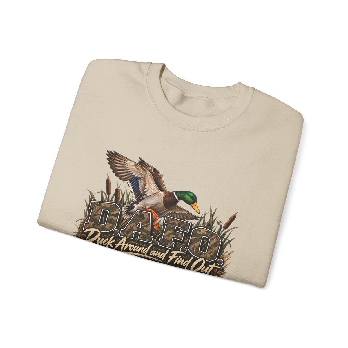 Crewneck Sweatshirt - 'Duck Around and Find Out' Mallard Hunting Graphic