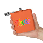 Rainbow 'Unctie' 6oz Stainless Steel Flask — LGBTQ+ Pride Hip Flask Gift