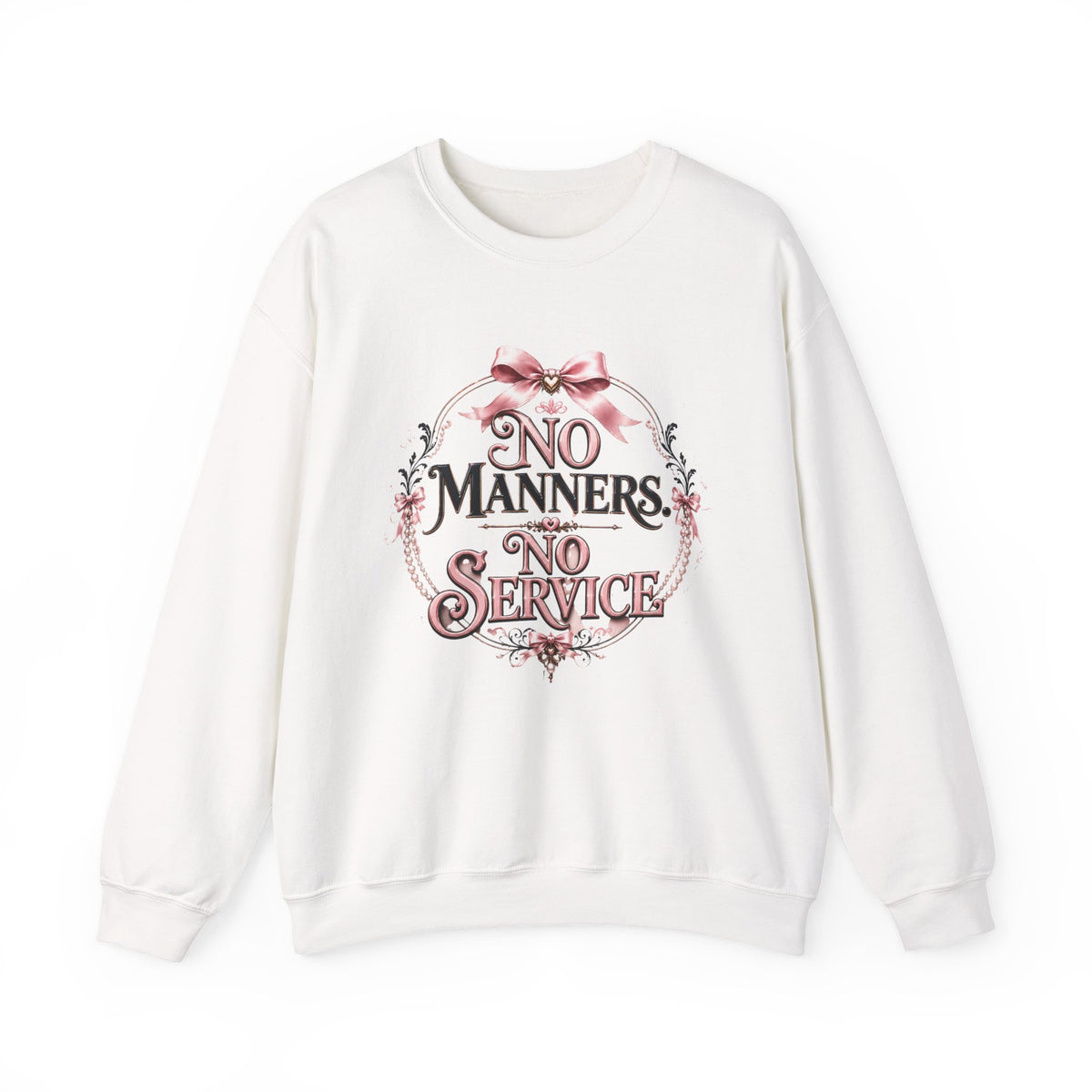 Sweatshirt — “No Manners No Service” Vintage Floral Crewneck