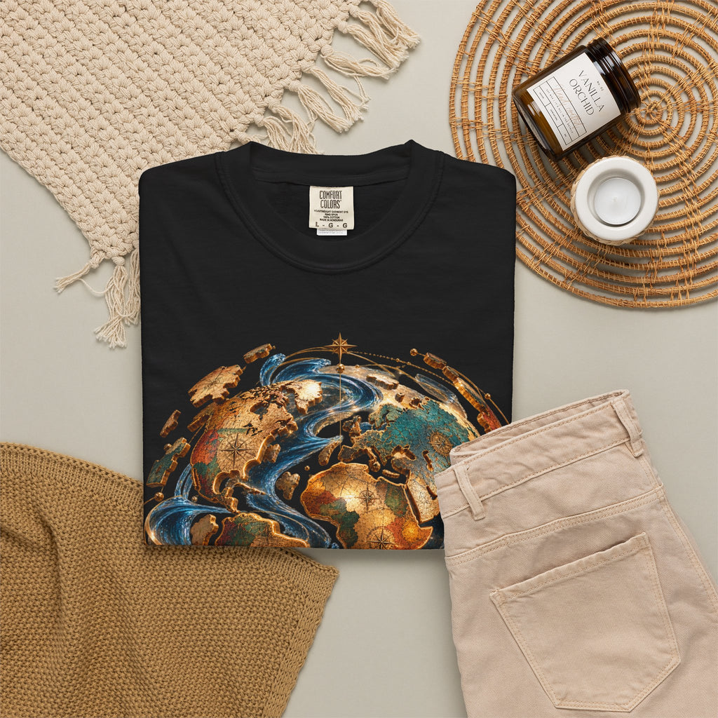 Earth Waves T-Shirt — Artistic Planet Graphic Tee
