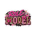Role Model Kiss-Cut Sticker — Sparkly Pink Leopard Bow Design