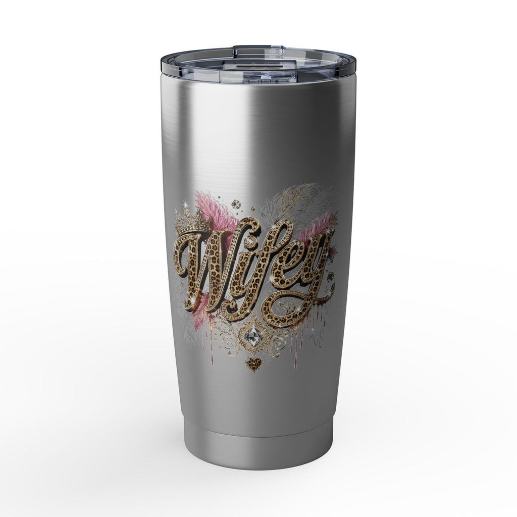 Wifey 20oz Stainless Tumbler – Leopard Script Bridal Travel Cup