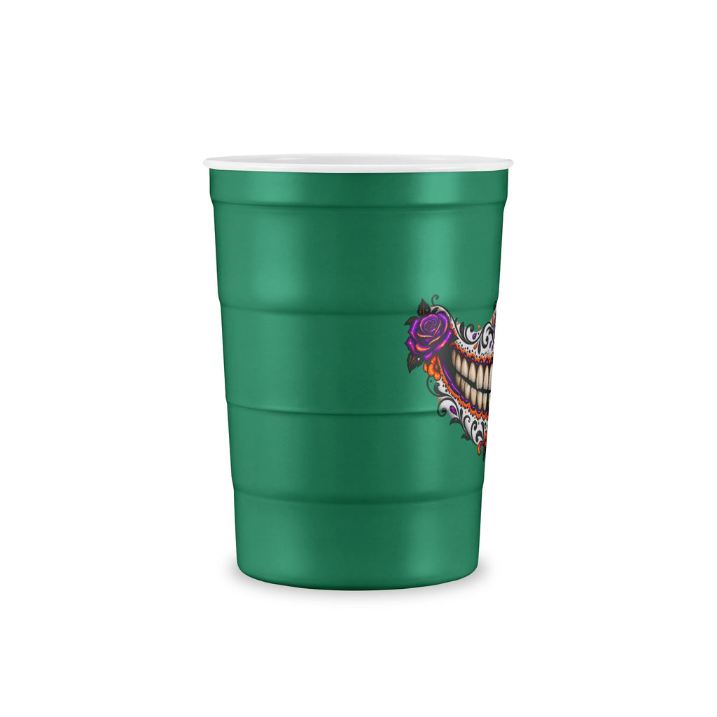 Sugar Skull Recyclable Steel Cup — Day of the Dead Party Cup