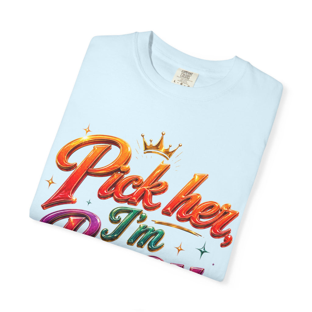 Pick Her I'm Busy T-Shirt — Bold Retro Script Graphic Tee for Confident Women
