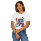 I Know You Are But What Am I? T-Shirt | Retro Pop Art Text Tee