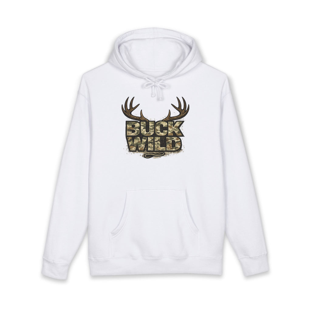Buck Wild Camo Hoodie — Hunting Antler Graphic Sweatshirt
