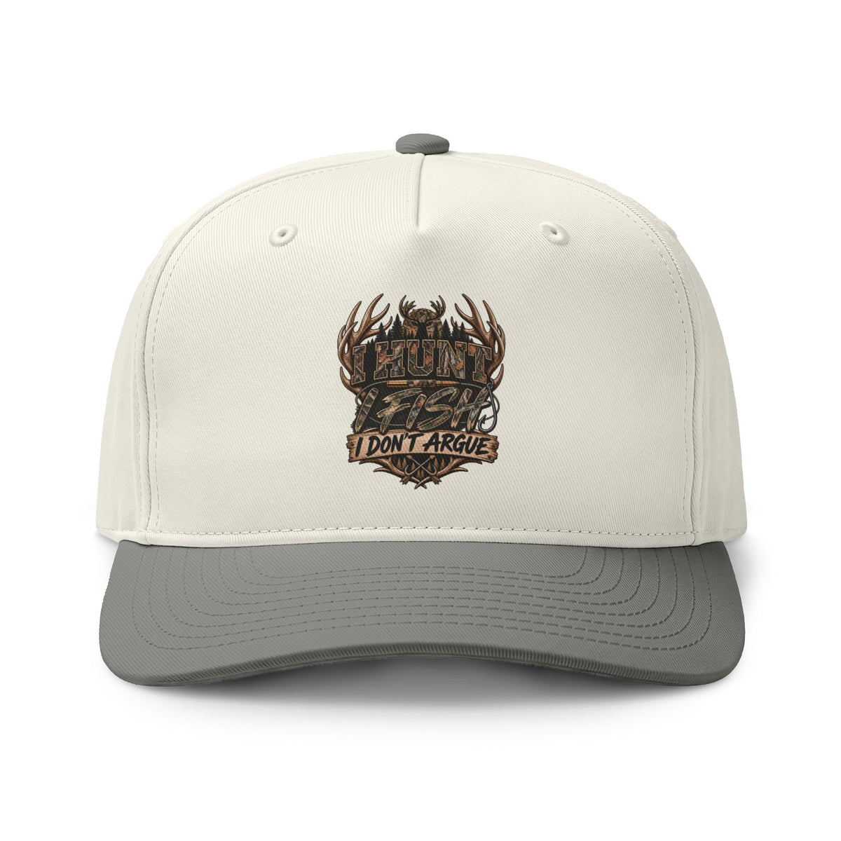 Two-Tone Trucker Cap — 'I Don't Argue' Antler Crest