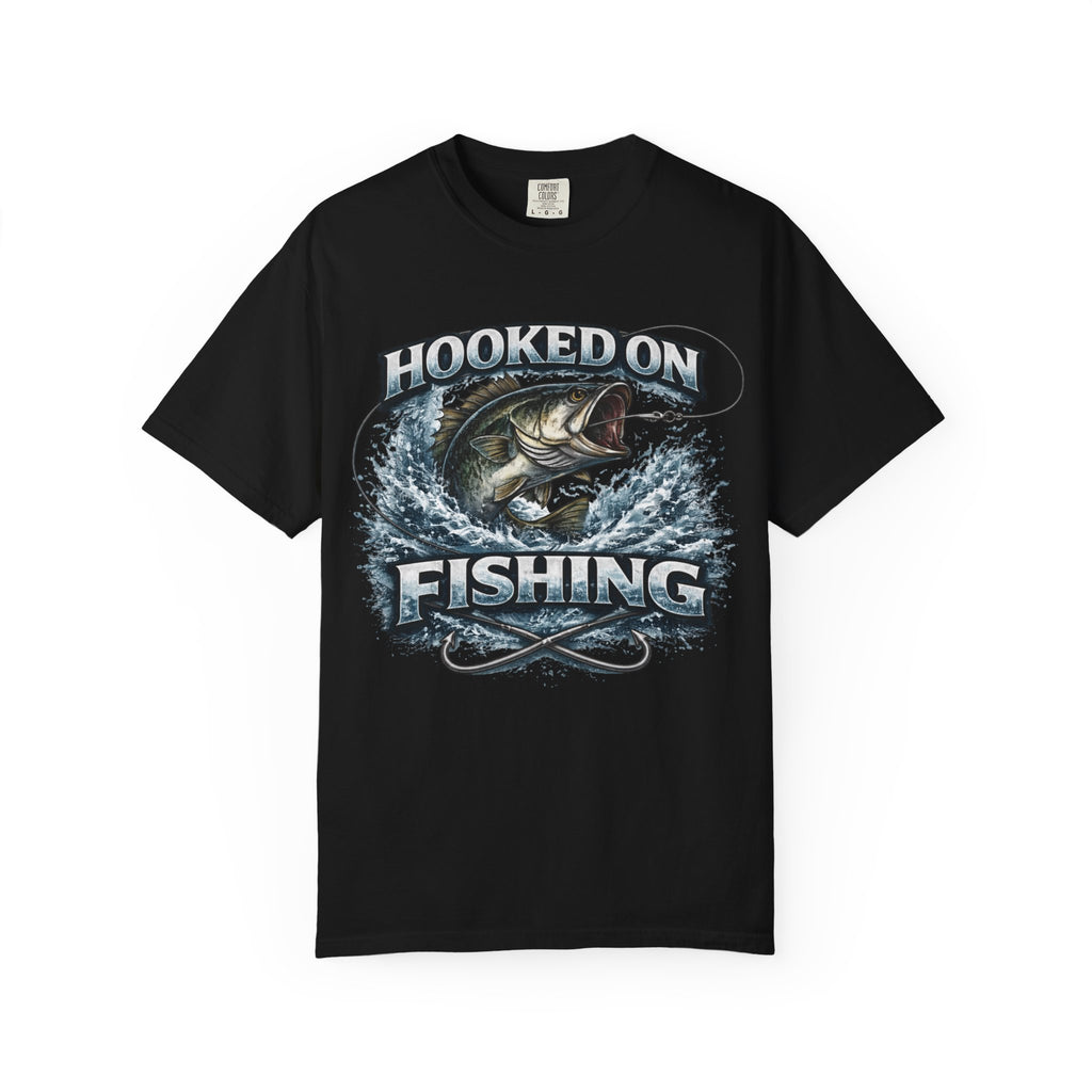 Hooked on Fishing T-Shirt — Mens Fishing Graphic Tee for Anglers