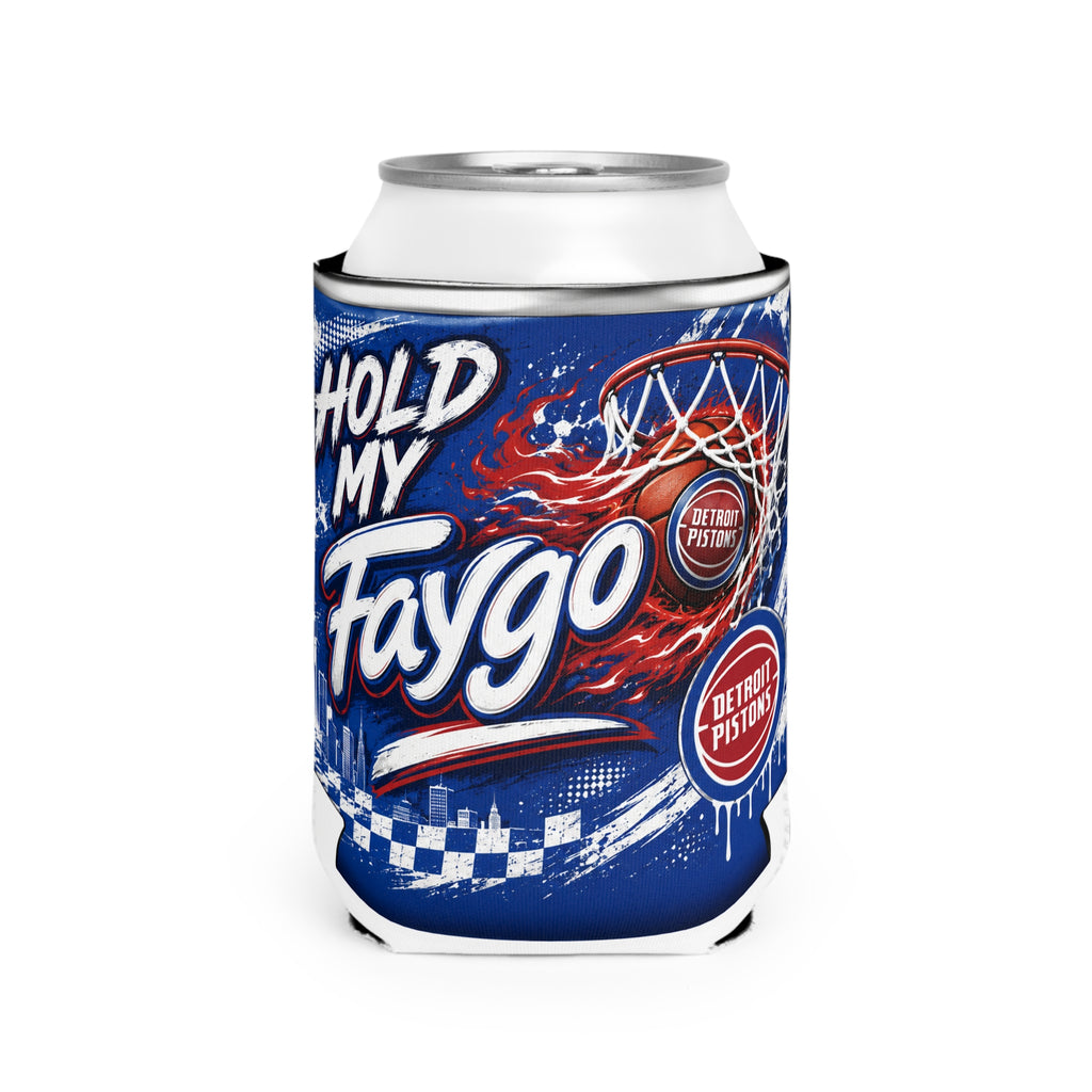 Detroit Pistons 'Hold My Faygo' Can Cooler Sleeve – Basketball Fan Koozie