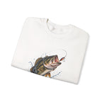 Bass Fishing Crewneck Sweatshirt — Leaping Largemouth Design