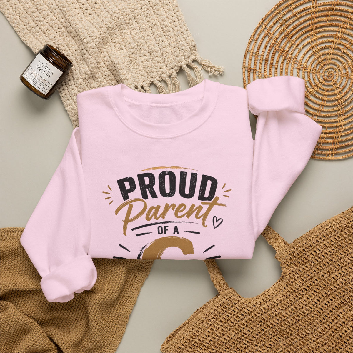 Crewneck Sweatshirt — "Proud Parent of a C Student (At Best)" Fun Parent Gift