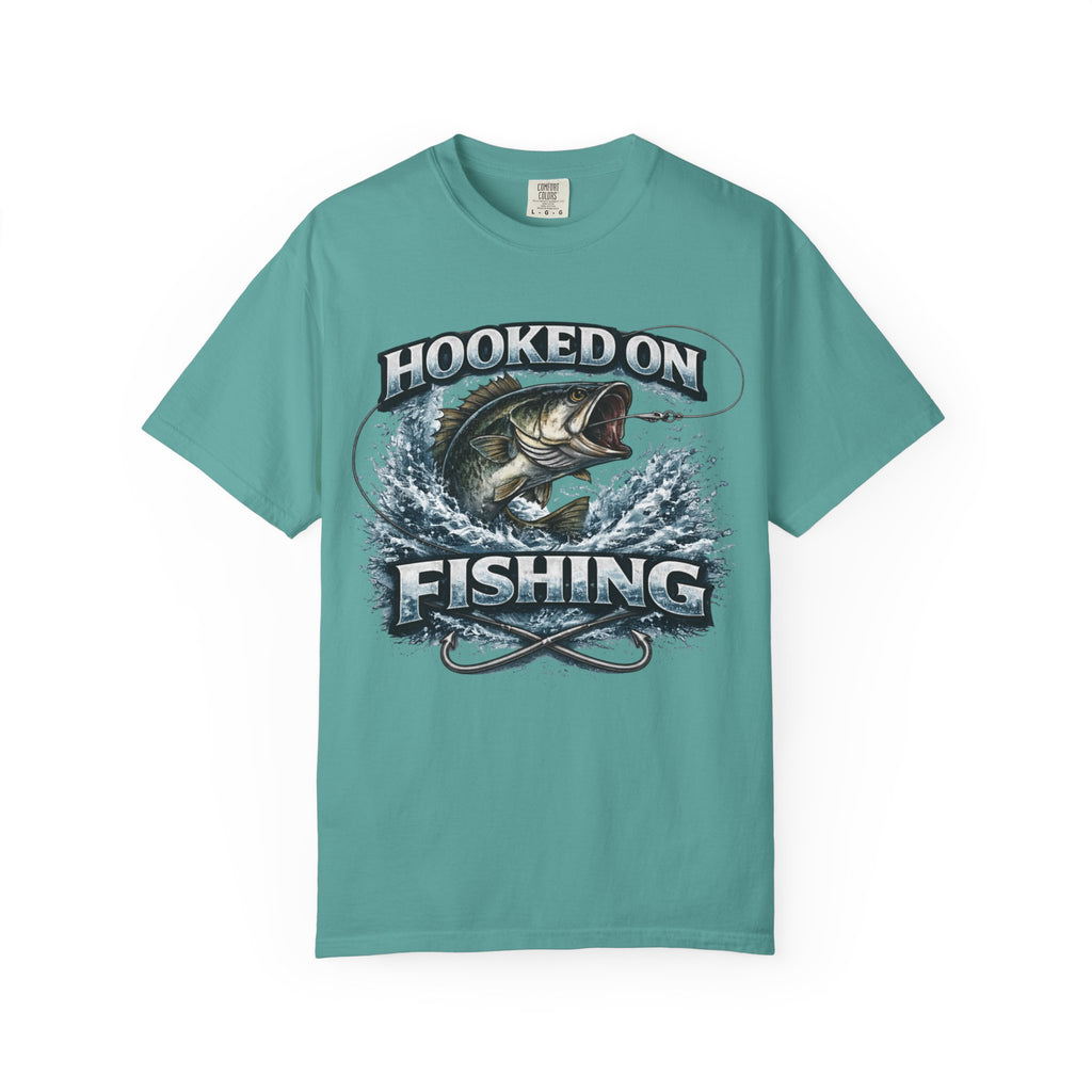 Hooked on Fishing T-Shirt — Mens Fishing Graphic Tee for Anglers