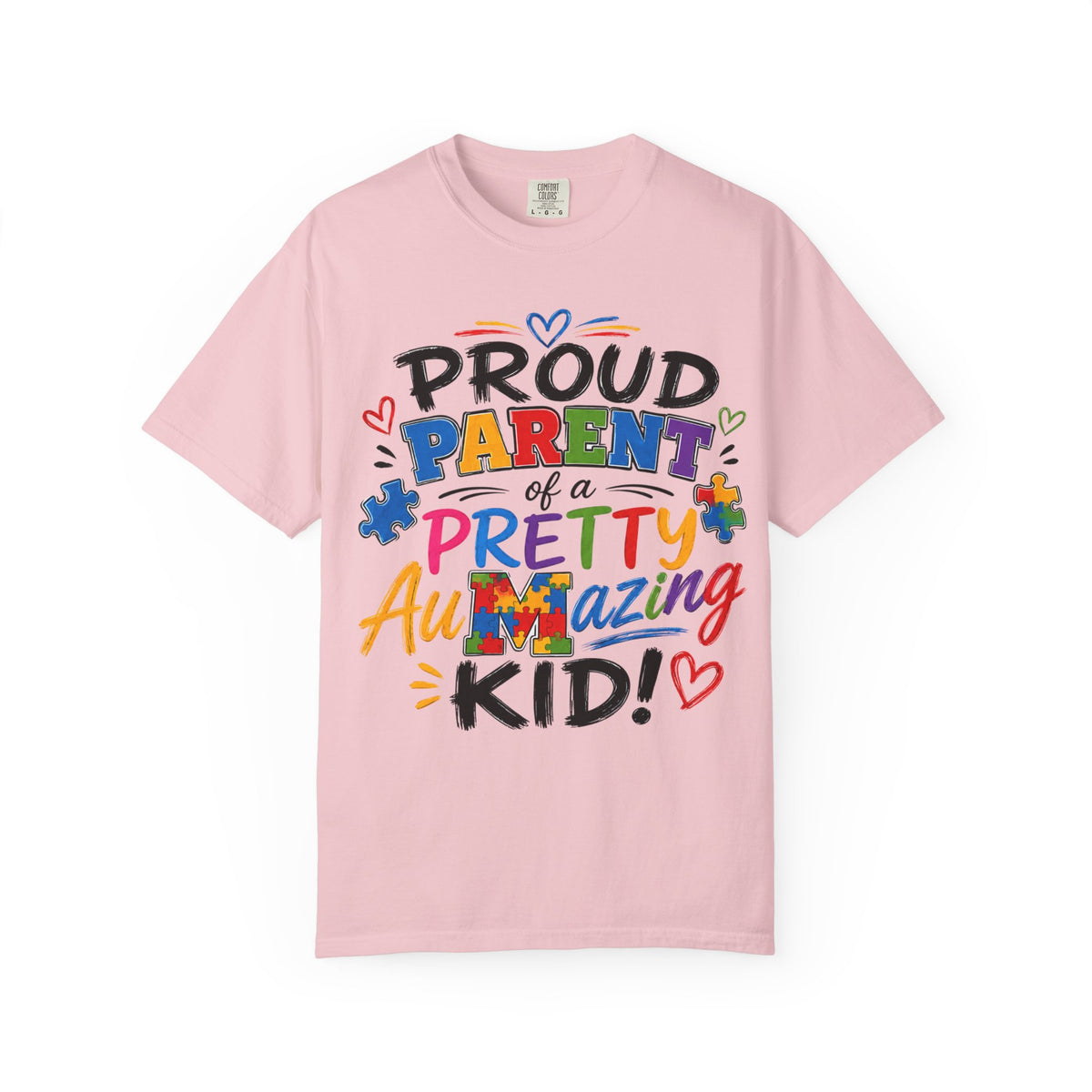 Proud Parent of a Pretty AwMazing Kid T-Shirt — Colorful Autism Pride Tee