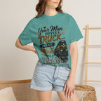 Train Lover T-Shirt – “Your Man Drives a Truck, Mine Drives a Train” Graphic Tee