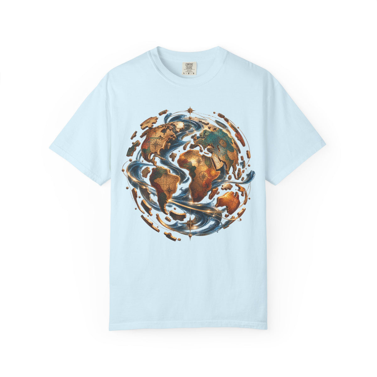 Earth Waves T-Shirt — Artistic Planet Graphic Tee