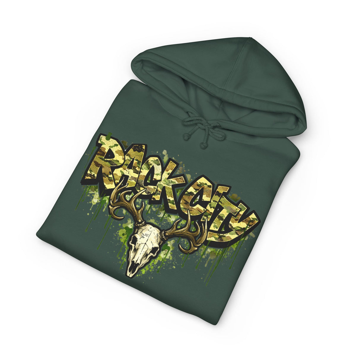 Graffiti Rock City Hoodie — Dripping Skull Streetwear Pullover