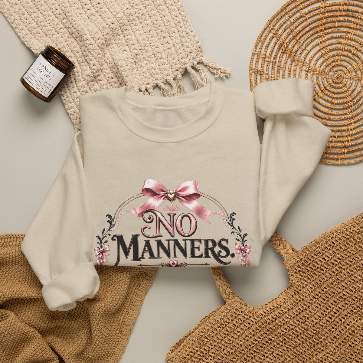 Sweatshirt — “No Manners No Service” Vintage Floral Crewneck