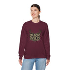 Buck Wild Camo Sweatshirt — Hunting Antler Graphic Crewneck