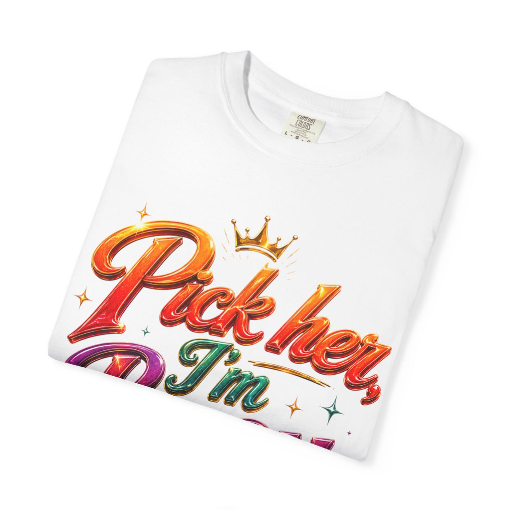 Pick Her I'm Busy T-Shirt — Bold Retro Script Graphic Tee for Confident Women