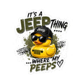 Jeep Duck Sticker — "It's a Jeep Thing... Where My Peeps" Kiss-Cut Sticker