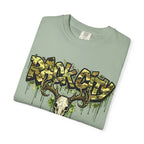 Buck City Graphic T‑Shirt — Deer Skull Camo Streetwear