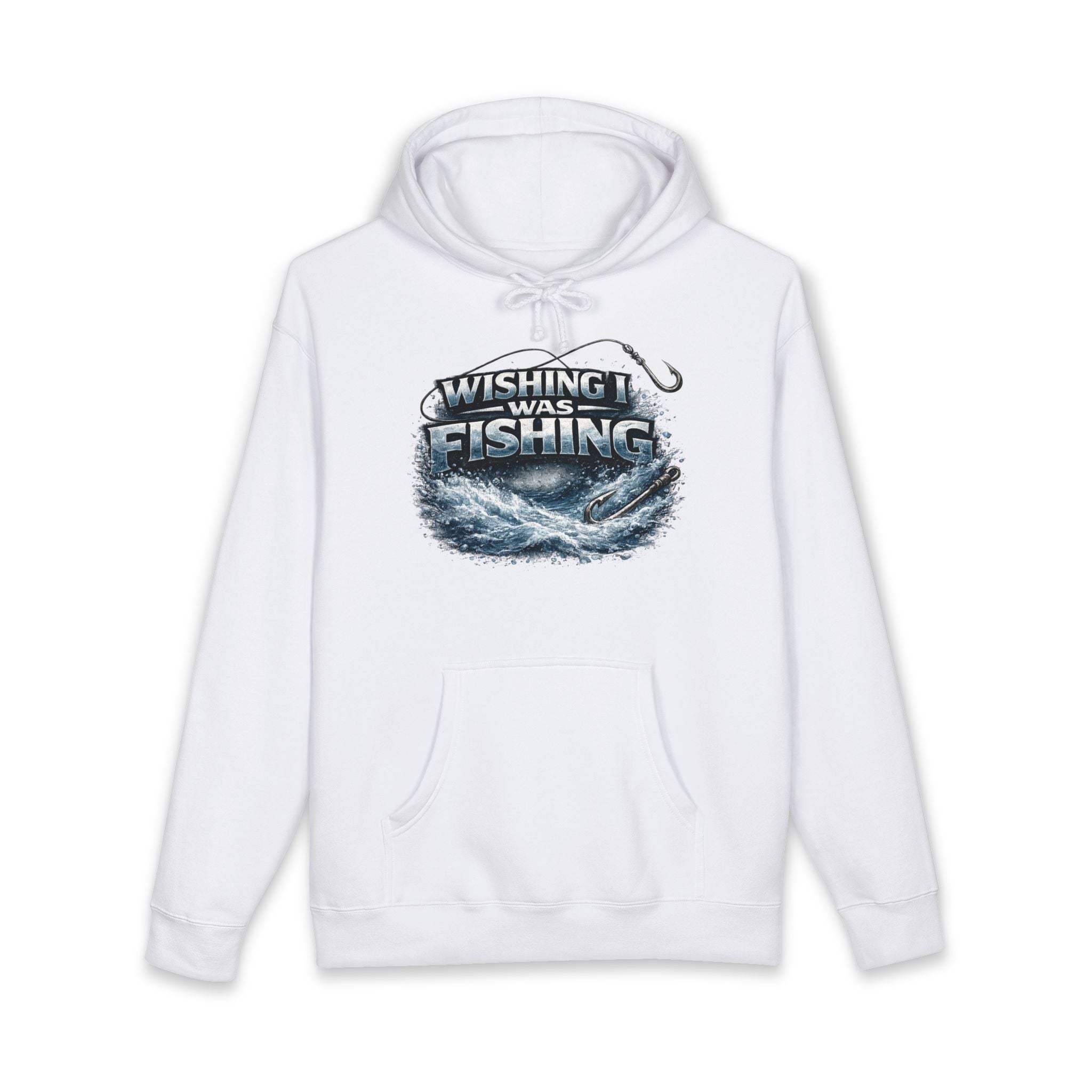Wishing I Was Fishing Hoodie — Men’s Fishing Graphic Pullover for Anglers