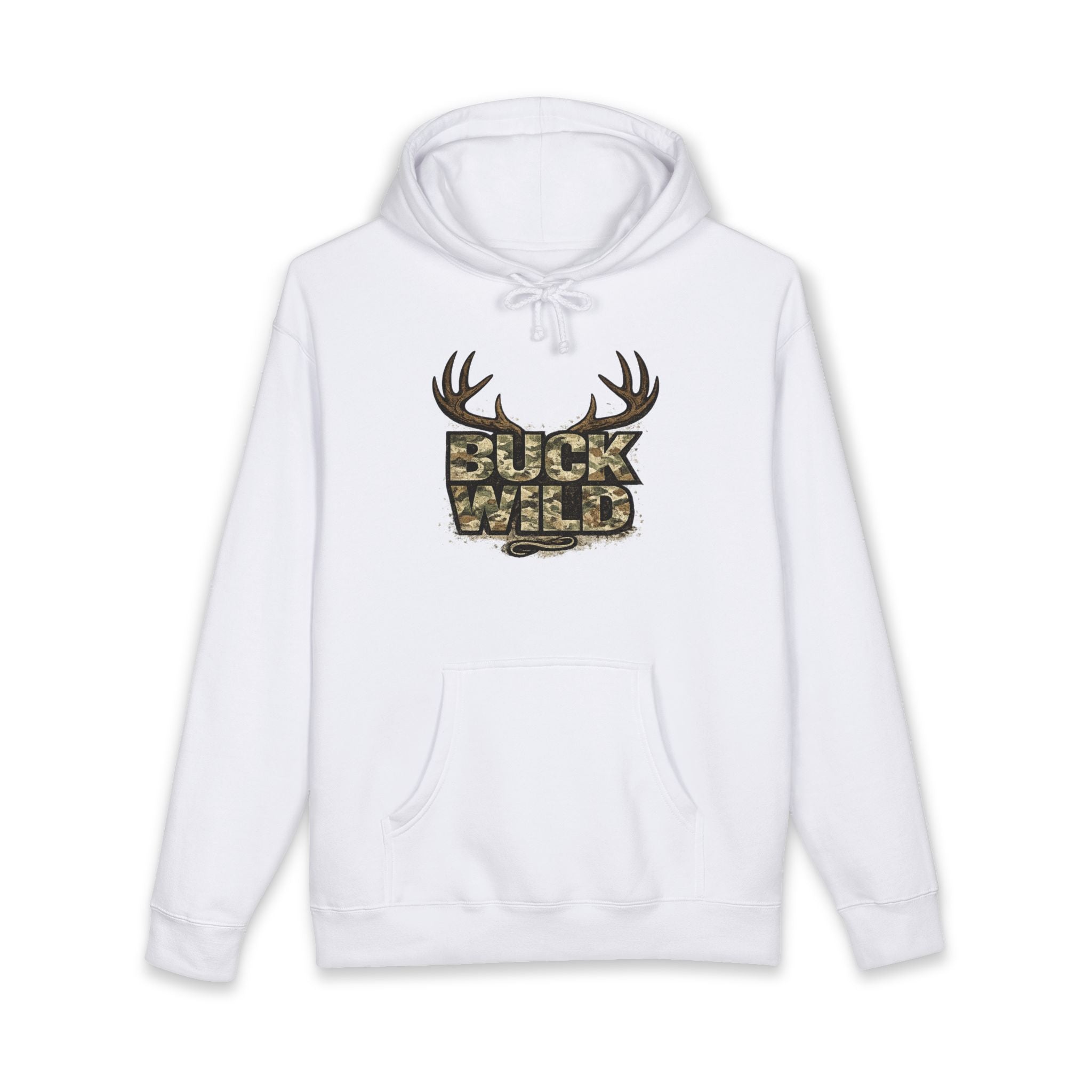 Buck Wild Camo Hoodie — Deer Antler Hunting Sweatshirt