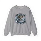 Fishing Sweatshirt — "Hooked on Fishing" Graphic Crewneck for Anglers