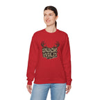 Buck Wild Camo Sweatshirt — Hunting Antler Graphic Crewneck