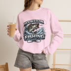 Fishing Sweatshirt — "Hooked on Fishing" Graphic Crewneck for Anglers