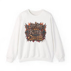 King of Queens Graphic Sweatshirt — Gothic Flame 'God Dad' Design