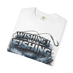 Fishing T-Shirt — "Wishing I Was Fishing" Graphic Tee for Anglers