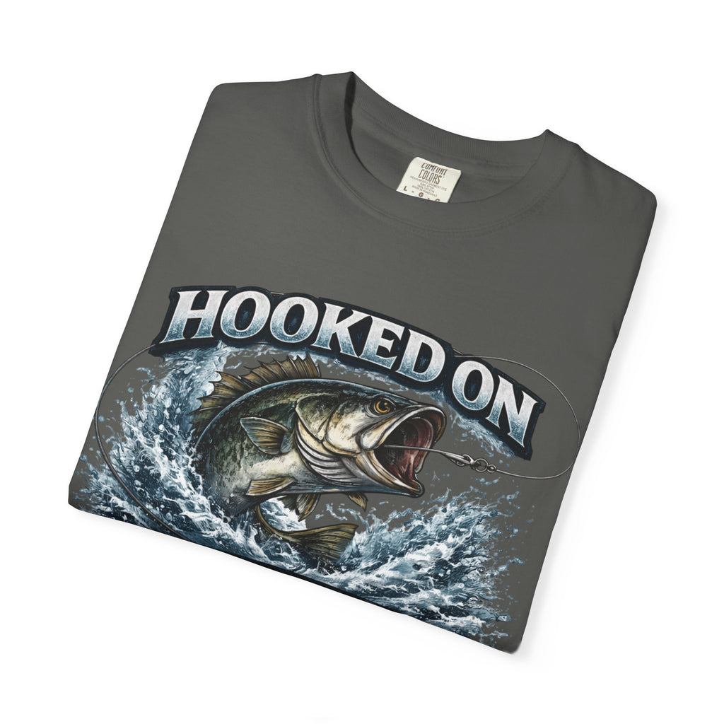 Hooked on Fishing T-Shirt — Mens Fishing Graphic Tee for Anglers