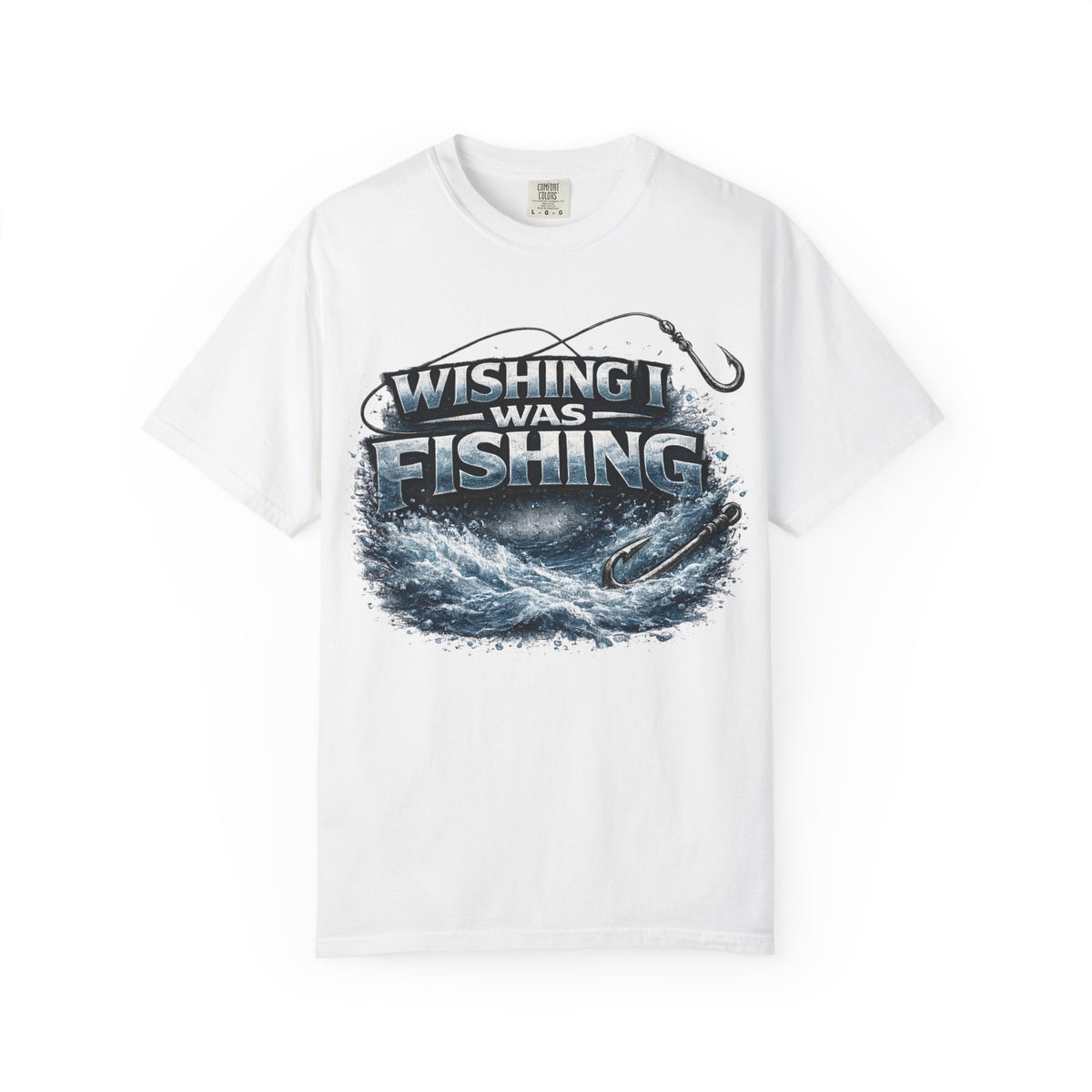 Fishing T-Shirt — "Wishing I Was Fishing" Graphic Tee for Anglers