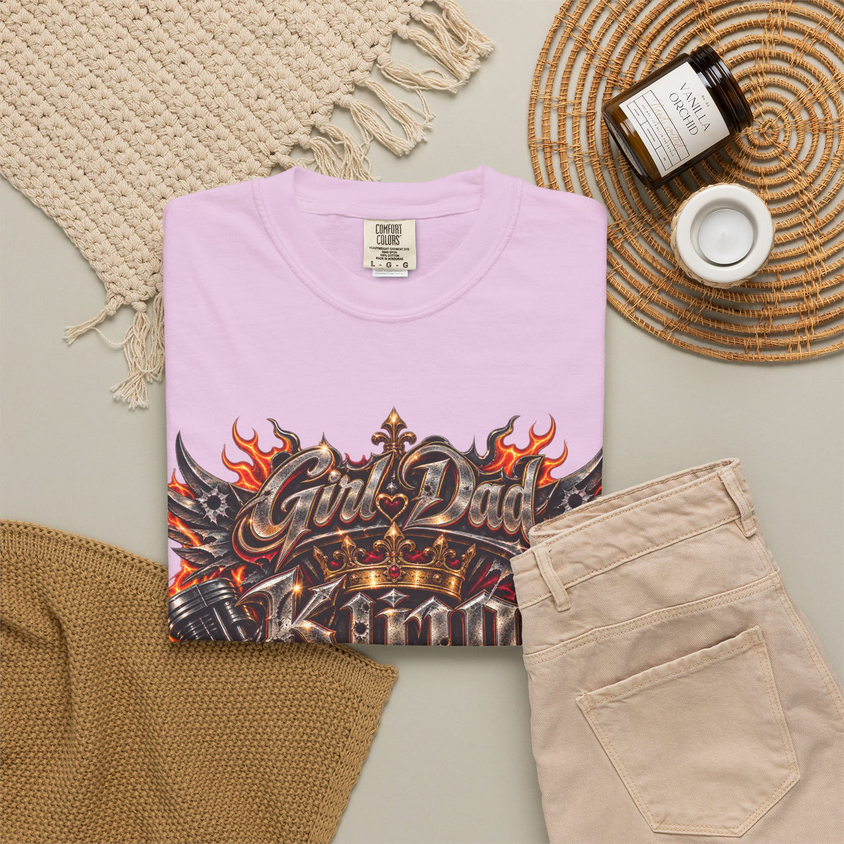 T-Shirt — "Girl Dad King of Queens" Graphic Tee