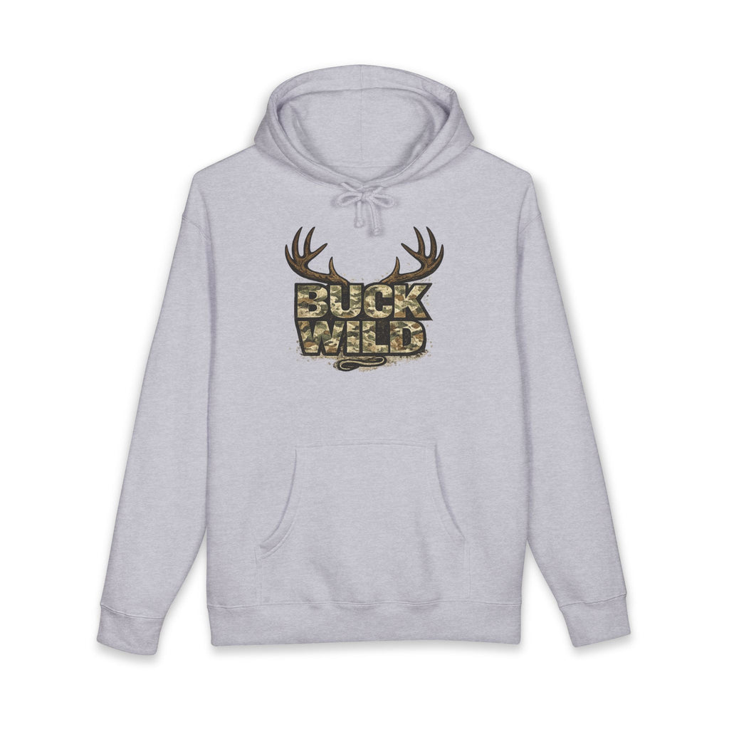 Buck Wild Camo Hoodie — Hunting Antler Graphic Sweatshirt