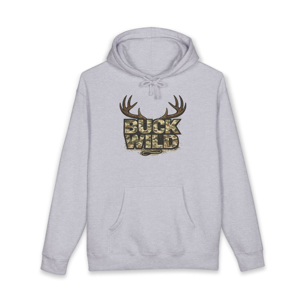 Buck Wild Camo Hoodie — Hunting Antler Graphic Sweatshirt