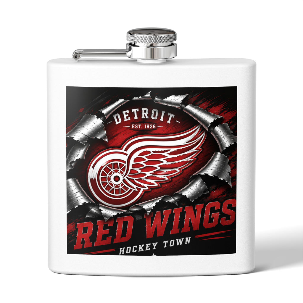 Detroit Red Wings Stainless Steel Flask — 6oz Hockey Town Hip Flask