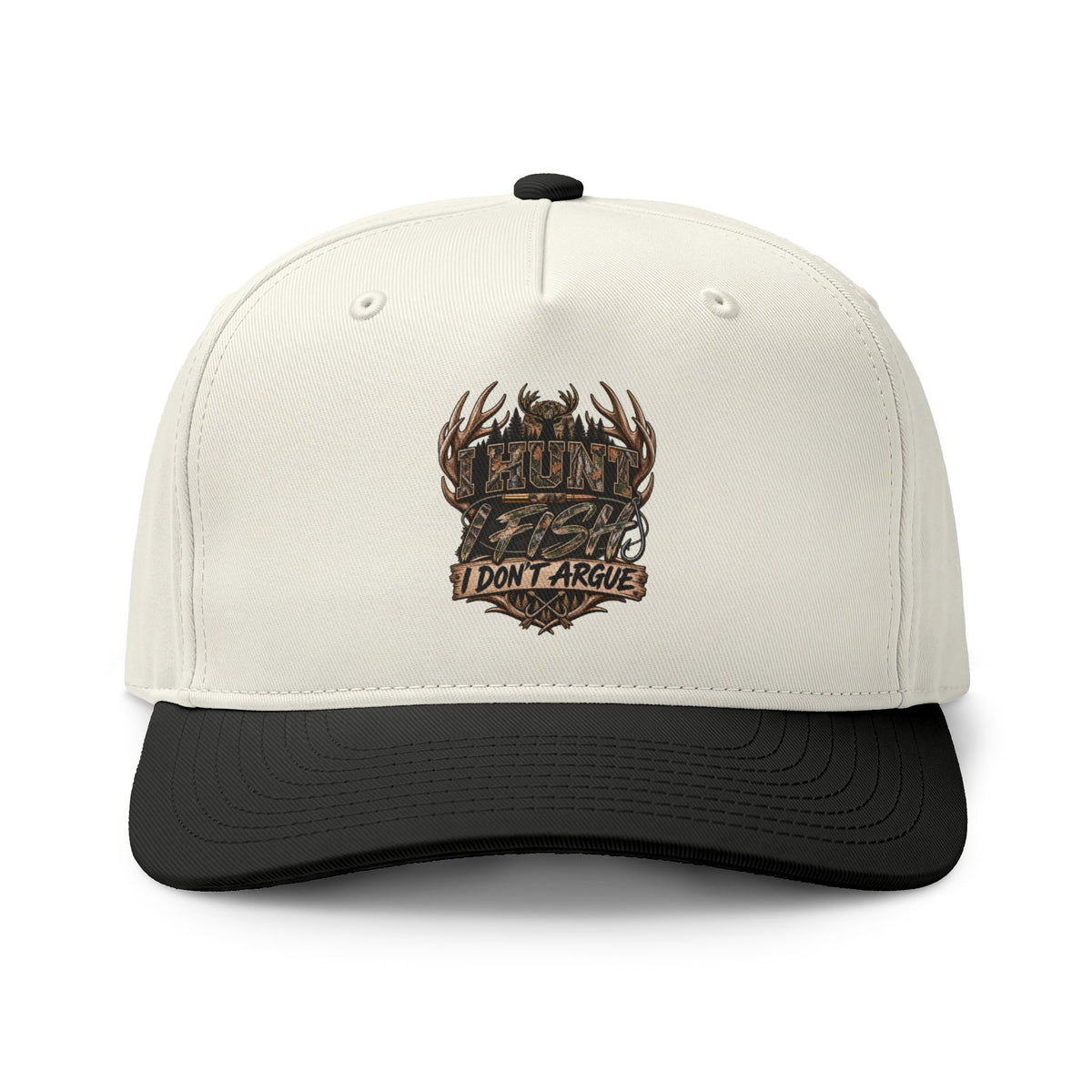 Two-Tone Trucker Cap — 'I Don't Argue' Antler Crest