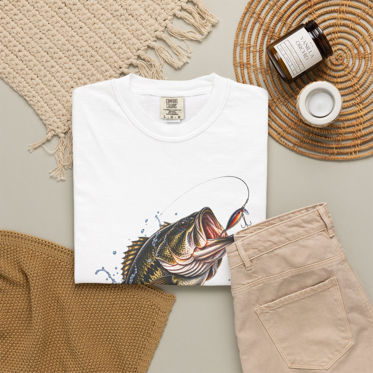 Bass Fishing T-Shirt — Jumping Largemouth Design