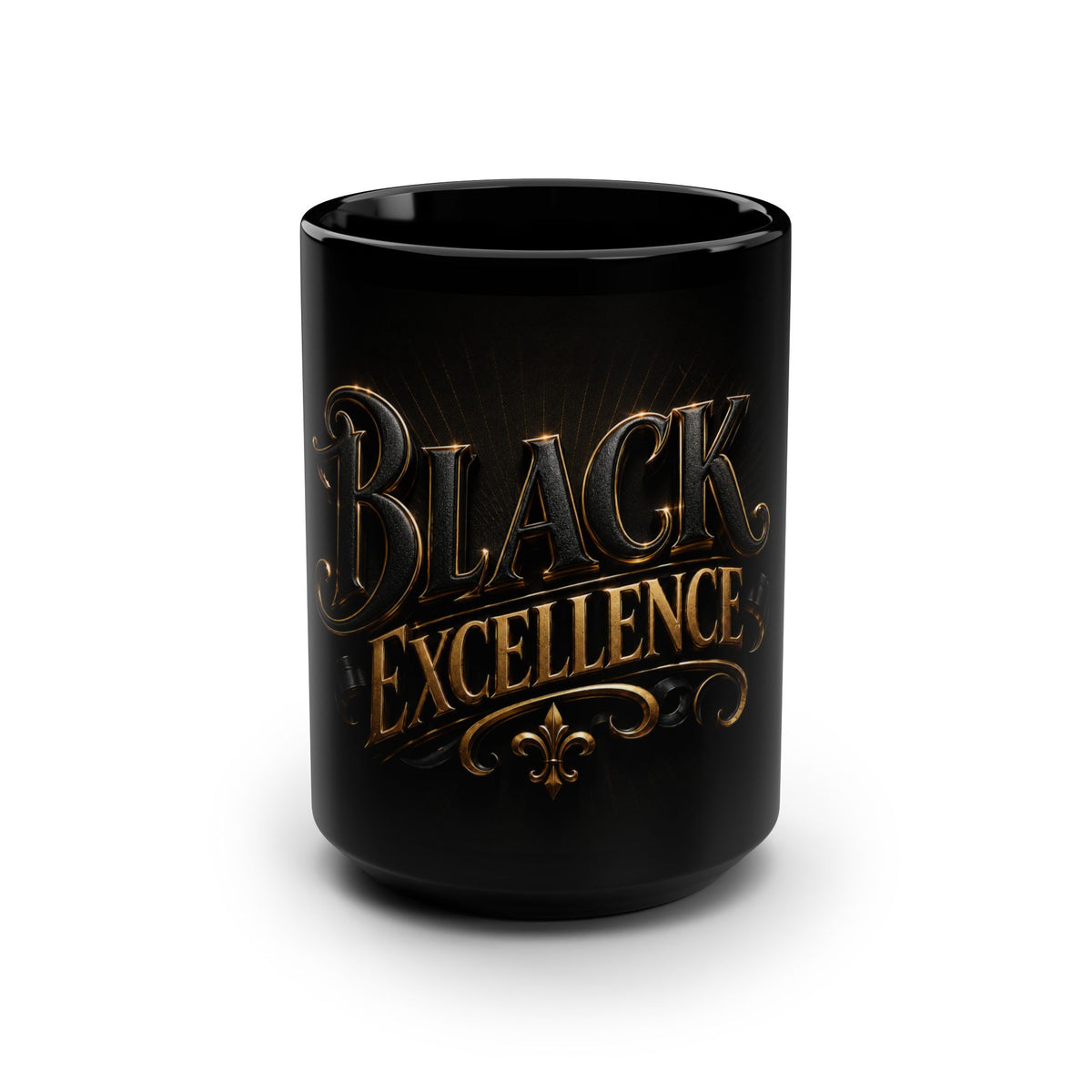 Black Excellence Ceramic Mug — 15oz Black Pride Coffee Cup