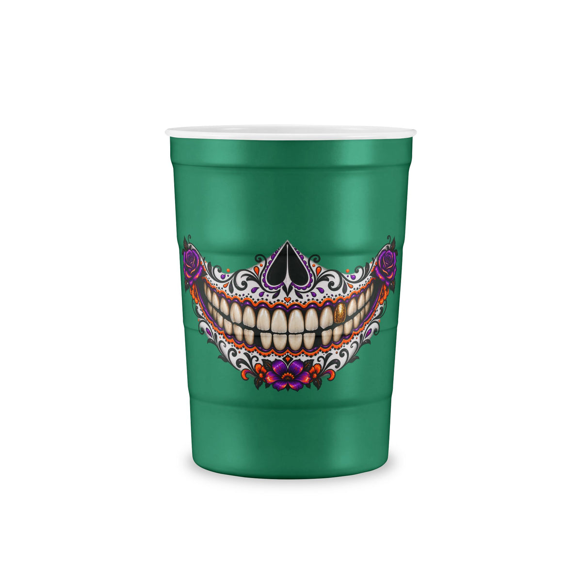 Sugar Skull Recyclable Steel Cup — Day of the Dead Party Cup