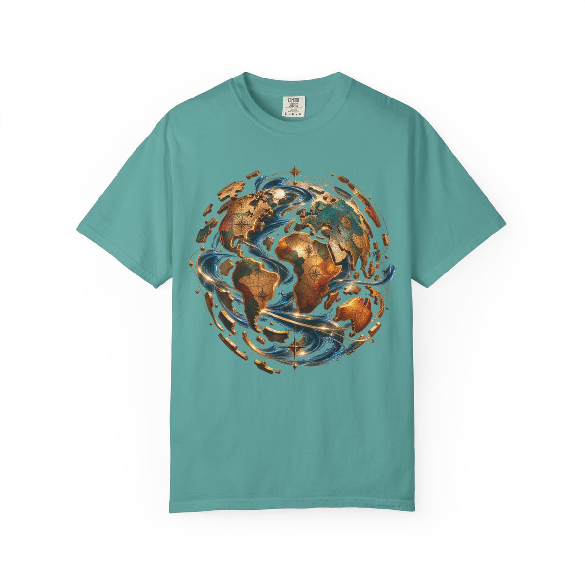 Earth Waves T-Shirt — Artistic Planet Graphic Tee