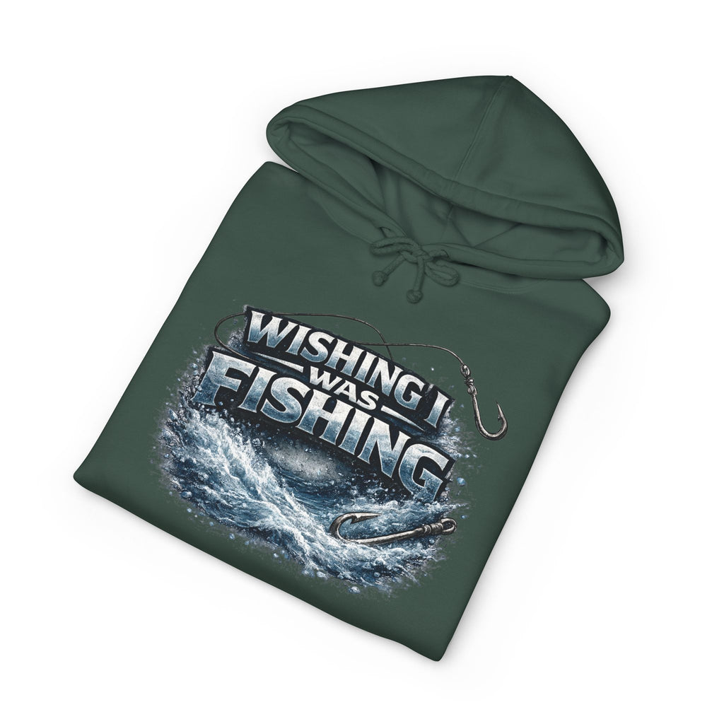 Wishing I Was Fishing Hoodie — Men’s Fishing Graphic Pullover for Anglers