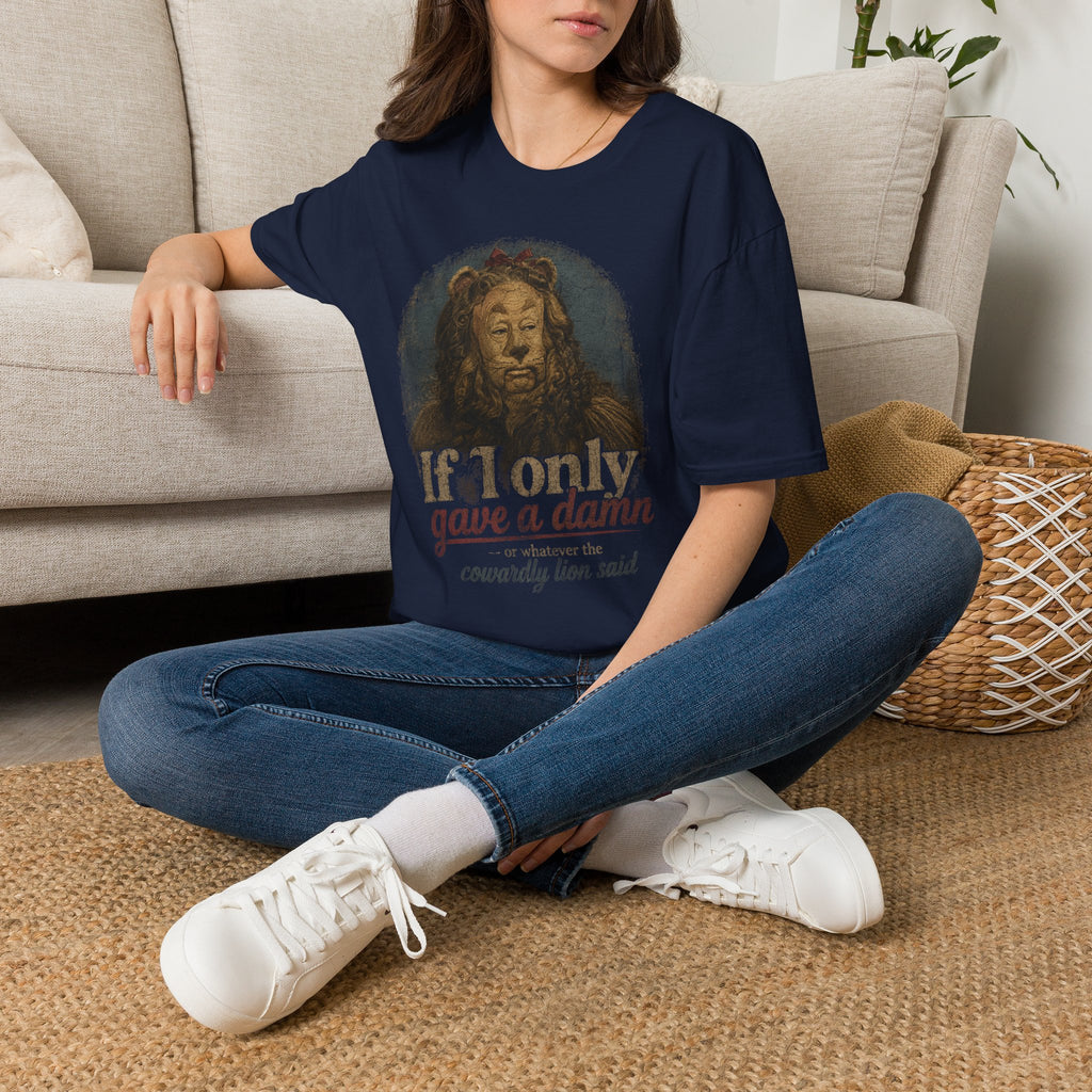 Wizard of Oz Cowardly Lion Tee — "If I Only Gave a Damn" Vintage Movie Quote T-Shirt